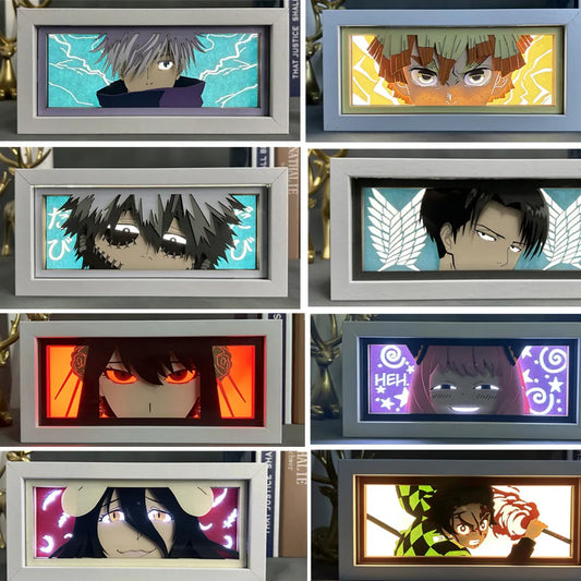 Anime LED Night Light – Gojo, Tanjirou, Zenitsu & More | Color-Changing Lamp
