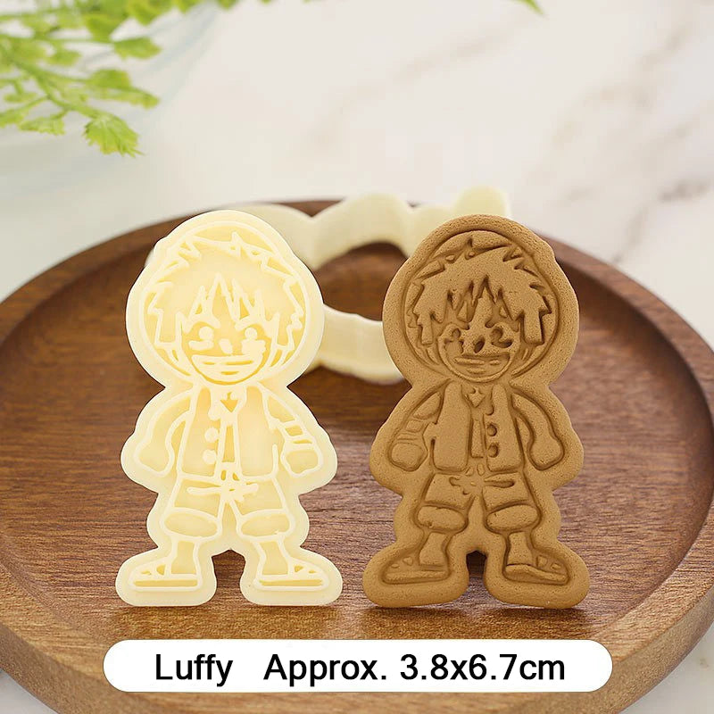 One Piece Luffy Zoro Biscuit Mould Cookies Cutters Cartoon Pressable Confectionery Stamp Kitchen Baking Pastry Tools Bakeware
