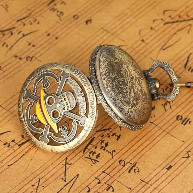 Anime One Piece Pocket Watch Animation Peripherals Toys European American Vintage Bronze Fashion Children Birthday Gifts