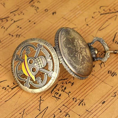 Anime One Piece Pocket Watch Animation Peripherals Toys European American Vintage Bronze Fashion Children Birthday Gifts