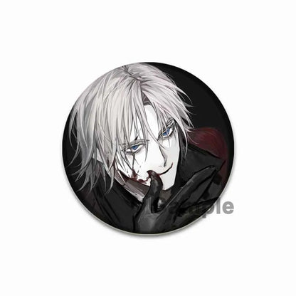Dante Cartoon Cosplay Badge Game Anime Devil May Cry Brooch HD Print Handmade Pins for Backpack Accessories Clothes Decoration