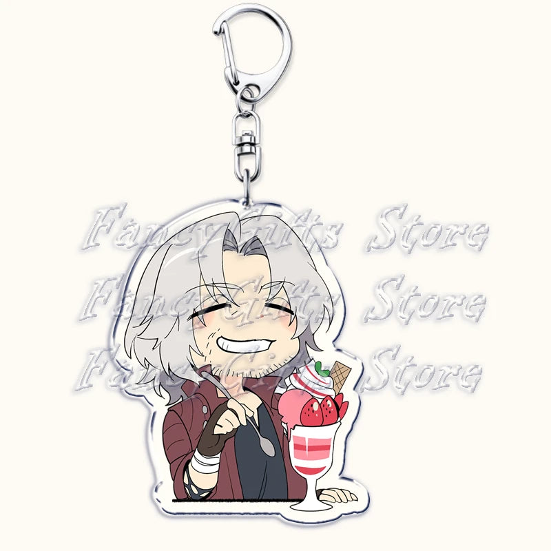 Calssic Demon Video Game Chibi Keychains for Accessories Bag Dante Vergil Nero Sparda Lady Trish V Keyrings Jewelry Gaming Gifts