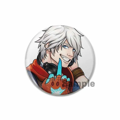 58mm Game Anime Devil May Cry Brooches Dante Cartoon Badge HD Print Handmade Pins for Backpack Accessories Clothes Decoration