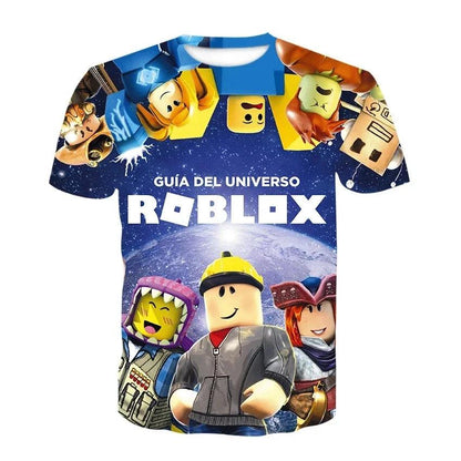 Level Up Their Style! Roblox 3D Print T-Shirt for Kids - Cool & Comfy Gamer Tee, Perfect for Summer