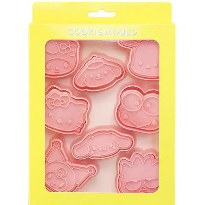 Hello Kitty Cartoon Cookie Cutter Set Sanrio Cute Figure Kuromi Cinnamoroll Modeling Dessert Mold Kitchen Supplies Tools