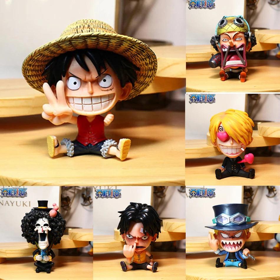 One Piece Luffy Anime Figure Zoro Sanji Robin Nami Brook Decor Figures Ace Collectible Decor PVC Model Toy Kids Christmas Gift