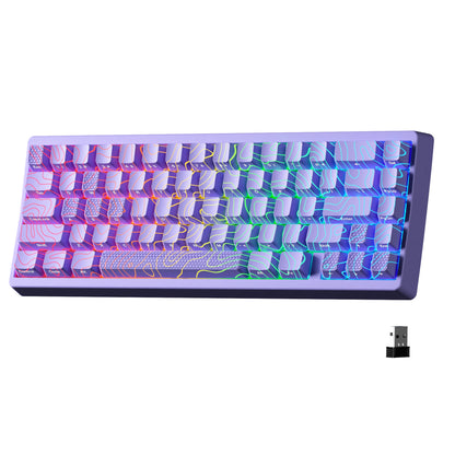 XVX M67 JadeStone 65% Tri-Mode Mechanical Keyboard | Hot-Swappable | IMD Keycaps | RGB Backlight | Gasket Mount