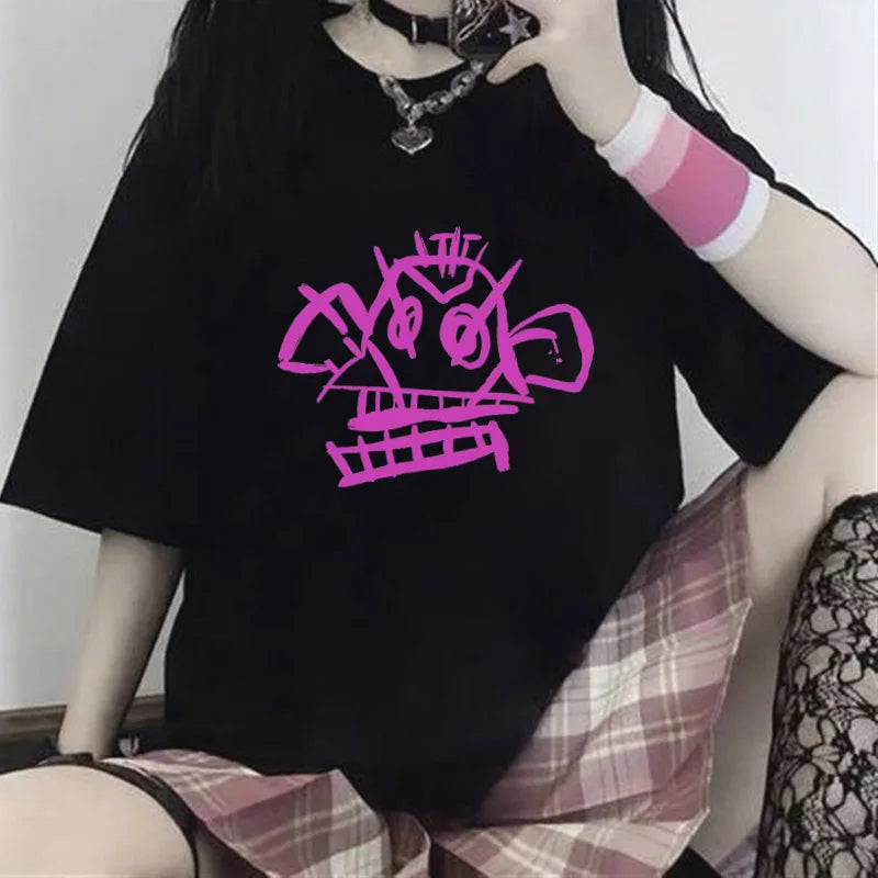 Jinx Arcane Monkey T-Shirt - 100% Cotton Anime Cosplay Streetwear for Women & Men