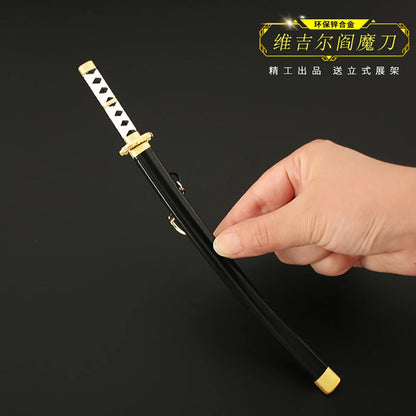 22cm Merch Virgil Yamato Katana Keychain Dante Devil May Sword 1:6 Equipment Cry Game Peripherals All Metal Sword Toy For Boy