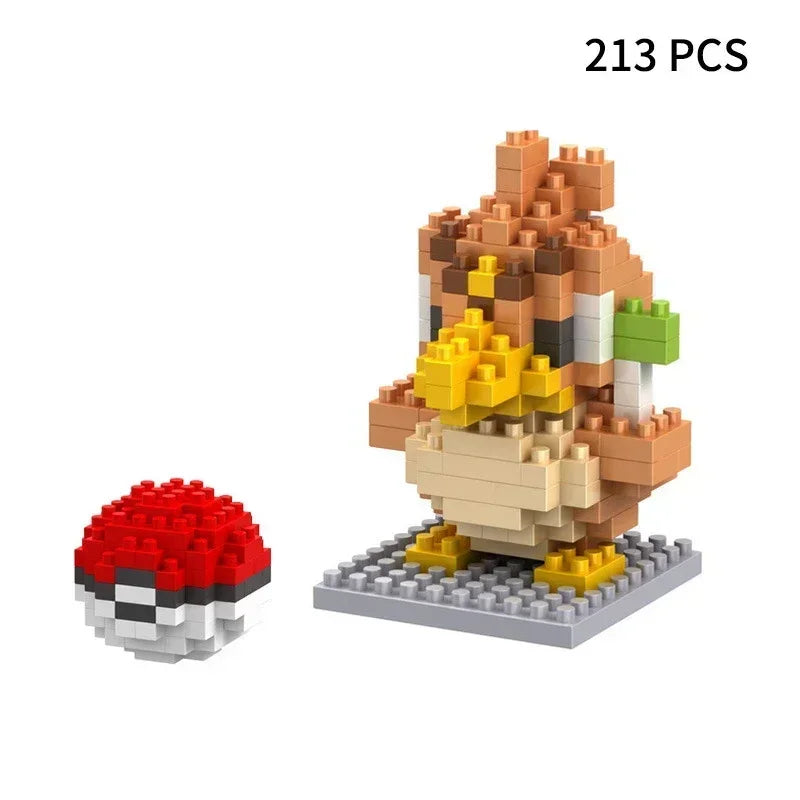 Blocks Small Cartoon Mini Building Block Pikachu Charizard Eevee Mewtwo Anime Assemble Action Pokemon  Model Dolls Toys