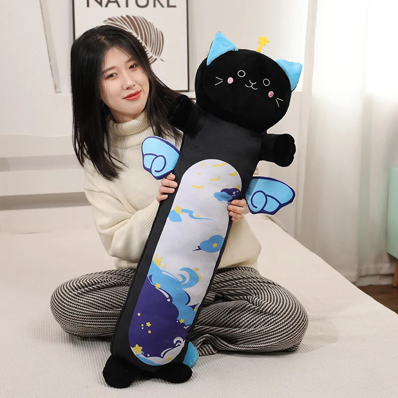 Cuddle Up With Cuteness: The Adorable Long Black Cat Plush Body Pillow! - Rexpect Nerd