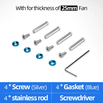 Computer PC Case Cooling Fan Mount Screws Multiple Colour Mutually Locked Screw Fixer Bolt Set For Thickness of 25/30mm Fan