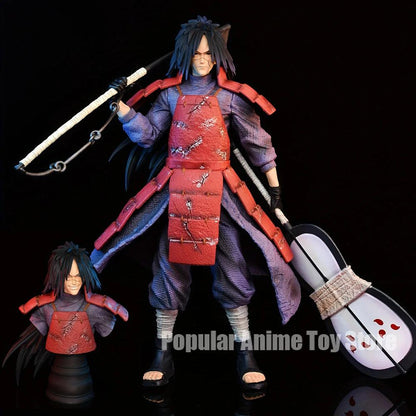 Experience the power of the Uchiha Clan with this stunning 10.62in/27cm PVC action figure of Uchiha Madara from the Naruto anime series.