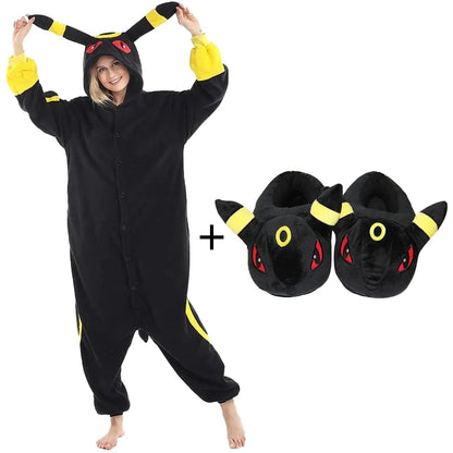 Umbreon Pokémon Full-Body Pajamas - Cozy Kigurumi Onesie for Adults
