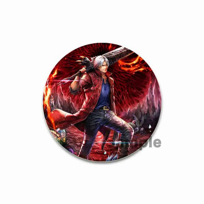 Dante Cartoon Cosplay Badge Game Anime Devil May Cry Brooch HD Print Handmade Pins for Backpack Accessories Clothes Decoration