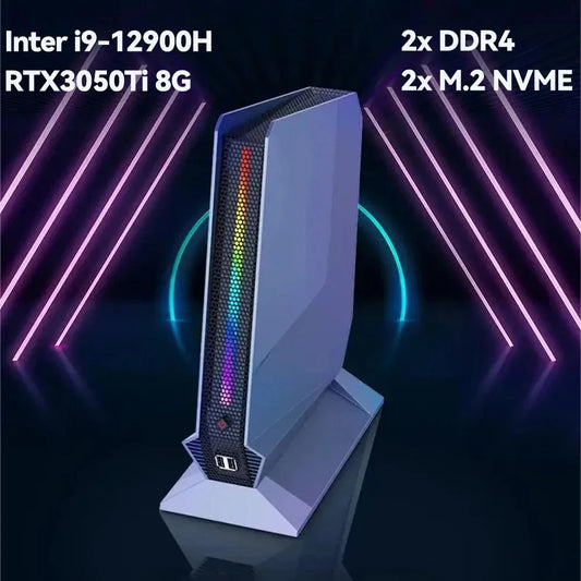 Helorpc Gaming Mini PC with Inter Core i9-12900H NVIDIA RTX3050Ti Support Window10 LINUX 6XUSB Type-C 1xHDMI WiFi  Computer