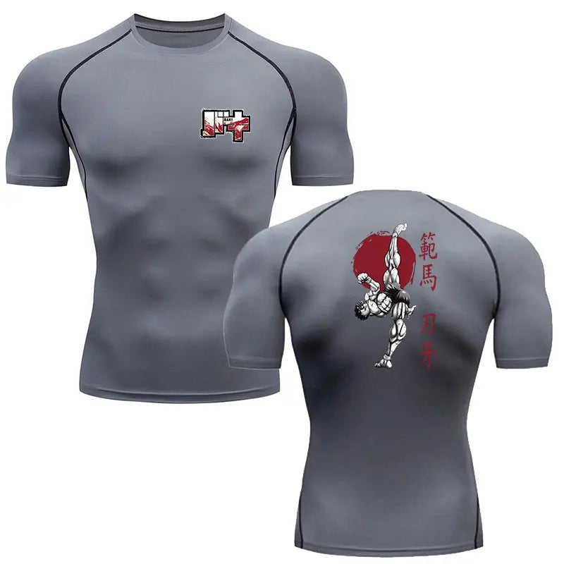 Baki Hanma MMA Compression T-Shirt – Anime Gym Fitness Rash Guard