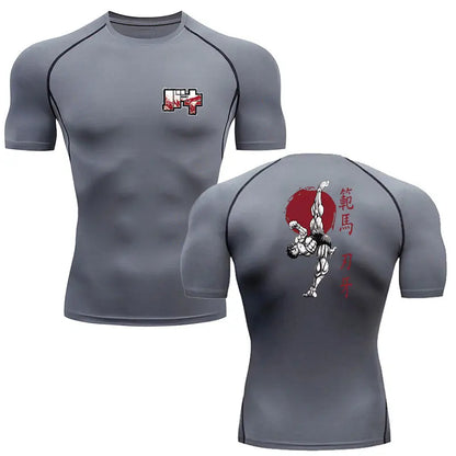 Baki Hanma MMA Compression T-Shirt – Anime Gym Fitness Rash Guard