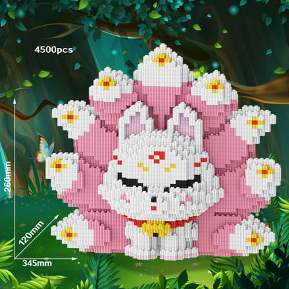 2024 New Puzzle Block Oversized Nine Tailed Fox Cute Toy for Boys and Girls Birthday Gift Collection Ornaments