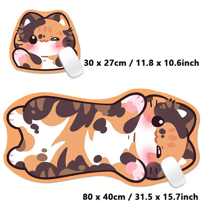 Pink Black Tortoiseshell Kawaii Cat Cartoon Cute Animal Kitty XXL Large Mouse Pad Computer Non-slip Keyboard Desk Mat Mousepad