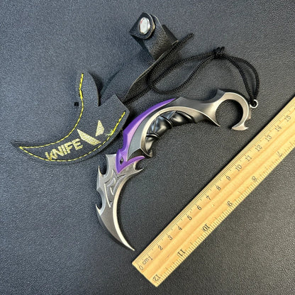17cm Valorant Championships 2021 Karambit Rotatable All Metal Game Melee Weapon Traning Knife Claw Cosplay Prop Toys Home Decor