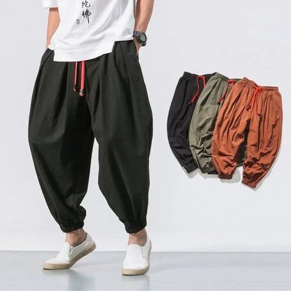 Toji Fushiguro | Men’s Loose Harem Pants | Cotton Linen Oversized Jogger Sweatpants