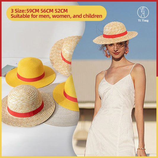 Luffy Straw Hat - Unisex Anime Cosplay Sun Hat for Adults & Kids