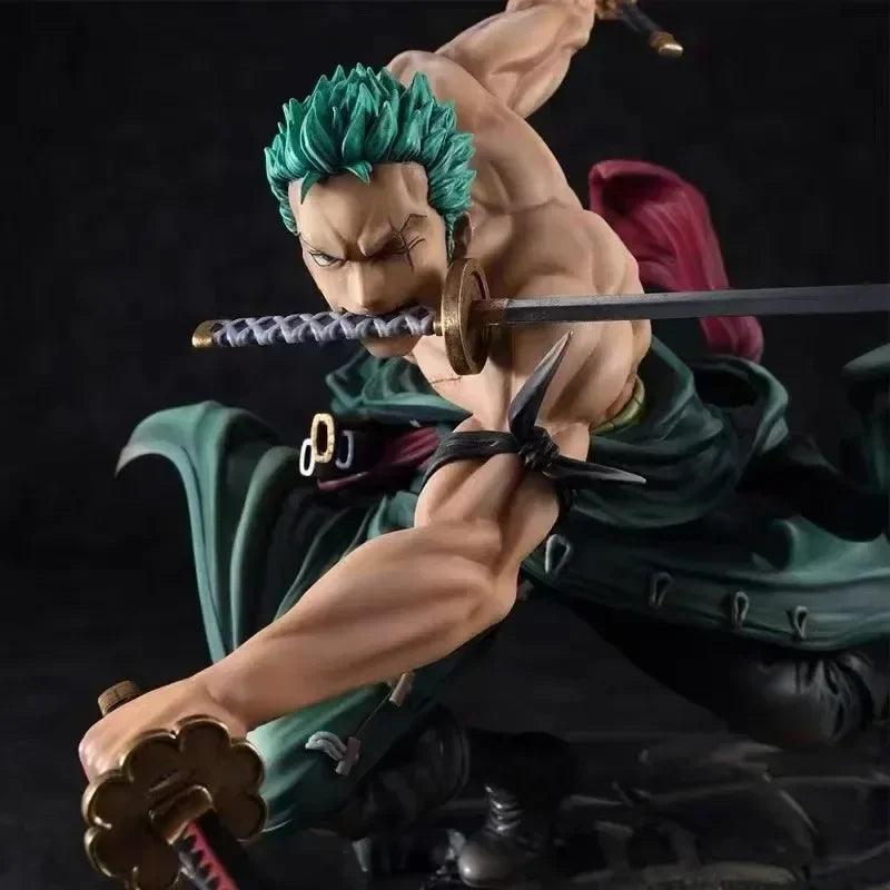 Unleash the Three Thousand Worlds! One Piece Zoro Figure - 21cm, Dynamic Pose, High-Quality PVC, Perfect for Collectors