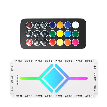 TEUCER Fan Intelligent Temperature Control 5v3 Pin Divine Light Synchronization ARGB Hub PWM HUB Wireless Remote Control