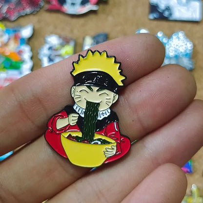 Uzumaki Akatsuki Red Cloud Enamel Pin Naruto Anime Brooch Lapel Badges for Backpacks Brooches Fashion Jewelry Accessories Gifts
