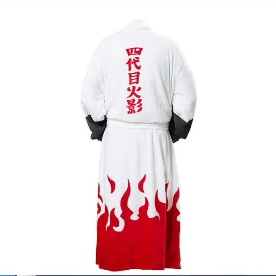 Naruto Akatsuki Flannel Bathrobe – Uchiha Itachi Thermal Nightgown for Young Fans