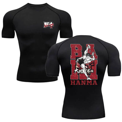 Baki Hanma MMA Compression T-Shirt – Anime Gym Fitness Rash Guard