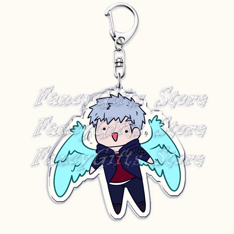Calssic Demon Video Game Chibi Keychains for Accessories Bag Dante Vergil Nero Sparda Lady Trish V Keyrings Jewelry Gaming Gifts