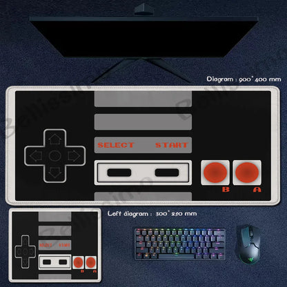 Retro Game Controller Mouse Pad  Anti-Slip Rubber XL Desk Mat Office Computer Large Gaming Accessories HD Gamer Mousepad Playmat