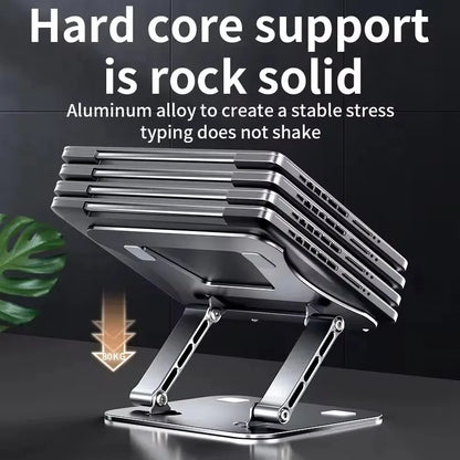 Tablet Stand Adjustable Aluminum Alloy Laptop Tablet up to 17 "Laptop Portable Folding Stand Cooling Stand Support