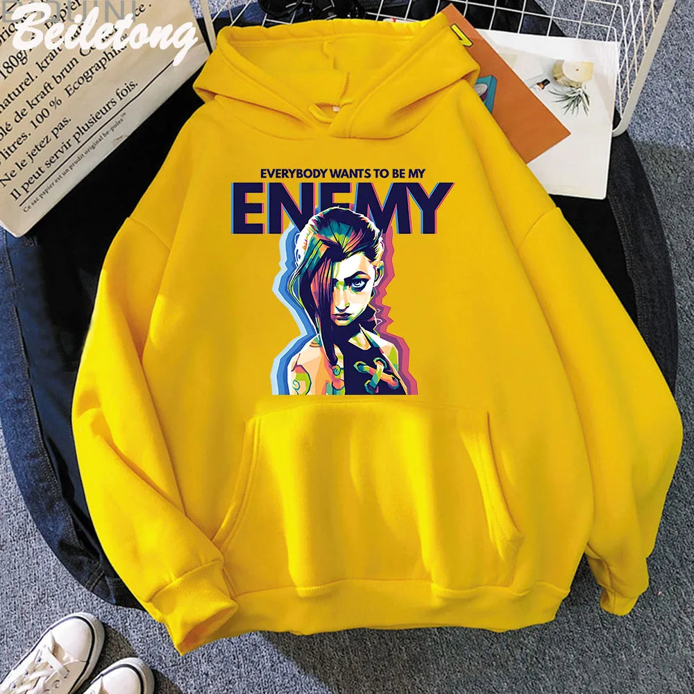 Jinx Arcane ENEMY Hoodie - Cool Graphic Sweatshirt for Women & Men