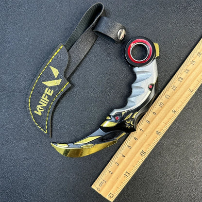 17cm Valorant Championships 2021 Karambit Rotatable All Metal Game Melee Weapon Traning Knife Claw Cosplay Prop Toys Home Decor