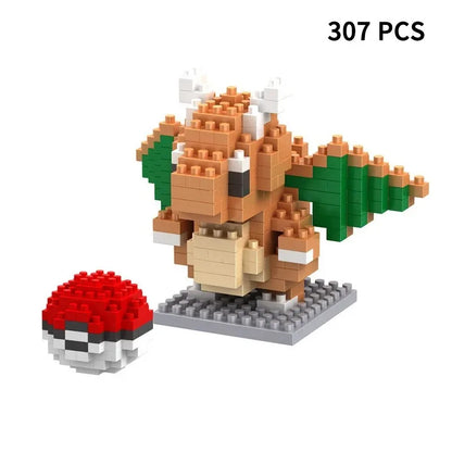 Building Blocks Assembly Anime Picachu Charizard Doll Blastoise Bulbasaur Gengar Bricks Figures Toy for Kid Gift