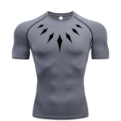 Black Panther Compression Gym Shirt for Men – Quick Dry Sports Tee