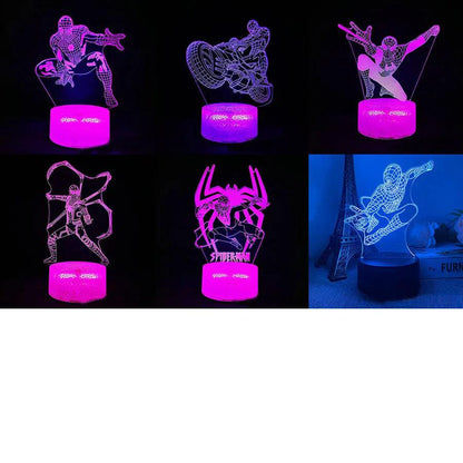 Unleash Your Inner Superhero! Marvel 3D LED Night Light - Spider-Man, Iron Man & More! Customizable Anime-Style Lamps, Perfect for Fans