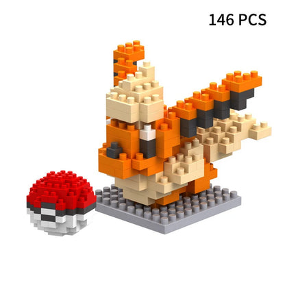 Blocks Small Cartoon Mini Building Block Pikachu Charizard Eevee Mewtwo Anime Assemble Action Pokemon  Model Dolls Toys