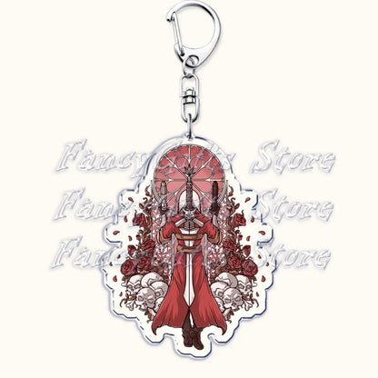 Calssic Demon Video Game Chibi Keychains for Accessories Bag Dante Vergil Nero Sparda Lady Trish V Keyrings Jewelry Gaming Gifts