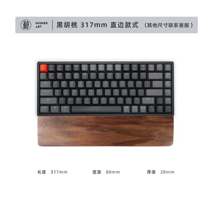 Walnut Wood Palm Rest Custom Soild Wood Mouse Rest Mechanical Keyboard Wrist Rest Accessories AntiSlip Stickers WoodenPalm Stree
