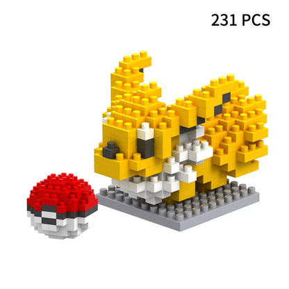 Blocks Small Cartoon Mini Building Block Pikachu Charizard Eevee Mewtwo Anime Assemble Action Pokemon  Model Dolls Toys