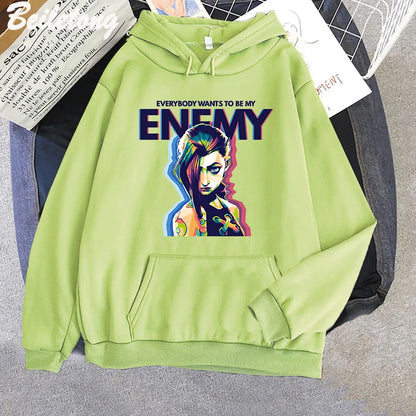 Jinx Arcane ENEMY Hoodie - Cool Graphic Sweatshirt for Women & Men