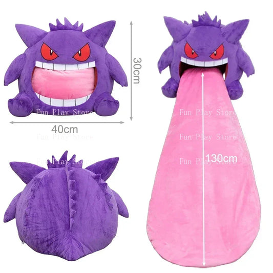 Pokémon Gengar Big Tongue Plush Nap Blanket & Pillow – Dual-Purpose Stuffed Toy