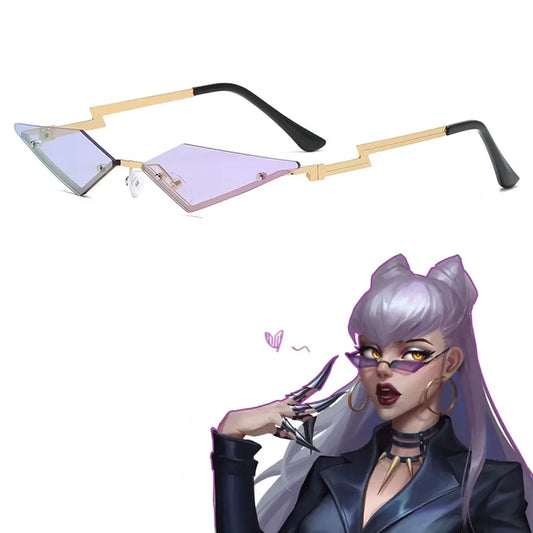 K/DA Evelynn Cosplay Glasses – Rimless Sunglasses for Fashion & Cosplay