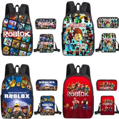 Roblox 3-Piece Backpack Set - Backpack, Shoulder Bag & Pencil Case - 3D Printed, Perfect for School & Gamer Style