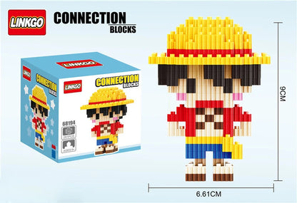 One Piece Connection Building Blocks Luffy Chopper Nami Sanji Zoro Usopp Ace Franky Brook Robi Diamond Brick Figure Toy For Kids