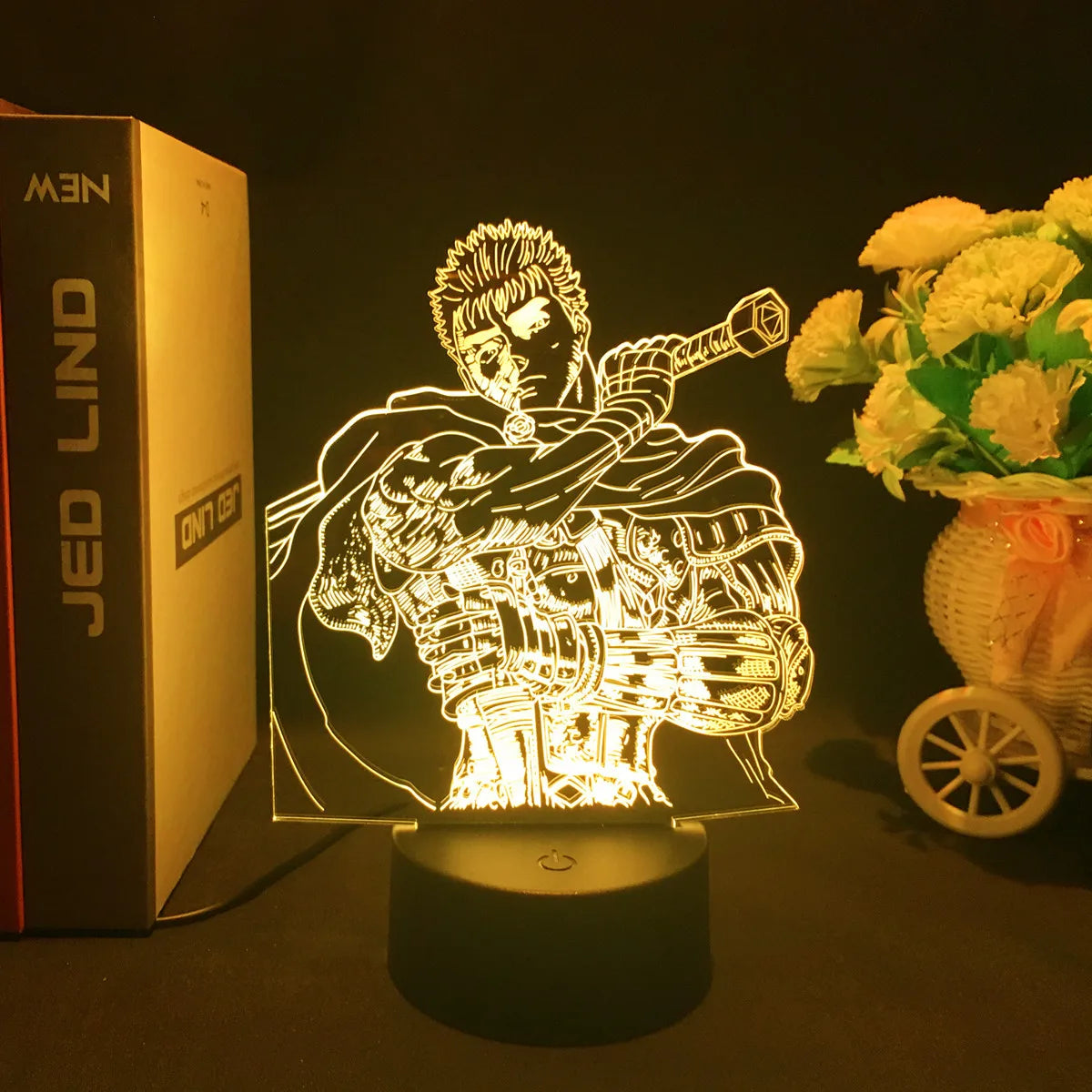 Berserk Guts 3D LED Night Light – Anime Acrylic Lamp with Remote Control